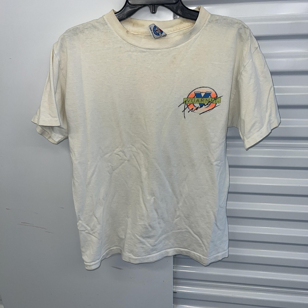 Vintage 1989 Vuarnet France Shirt Mens Large White Logo Graphic Tee Made USA - Picture 2 of 12